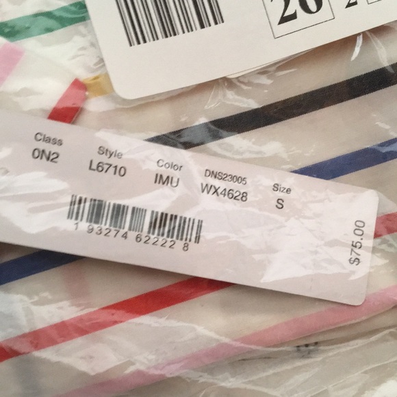 J Crew Rainbow striped tie in front shirt size small - Picture 5 of 8